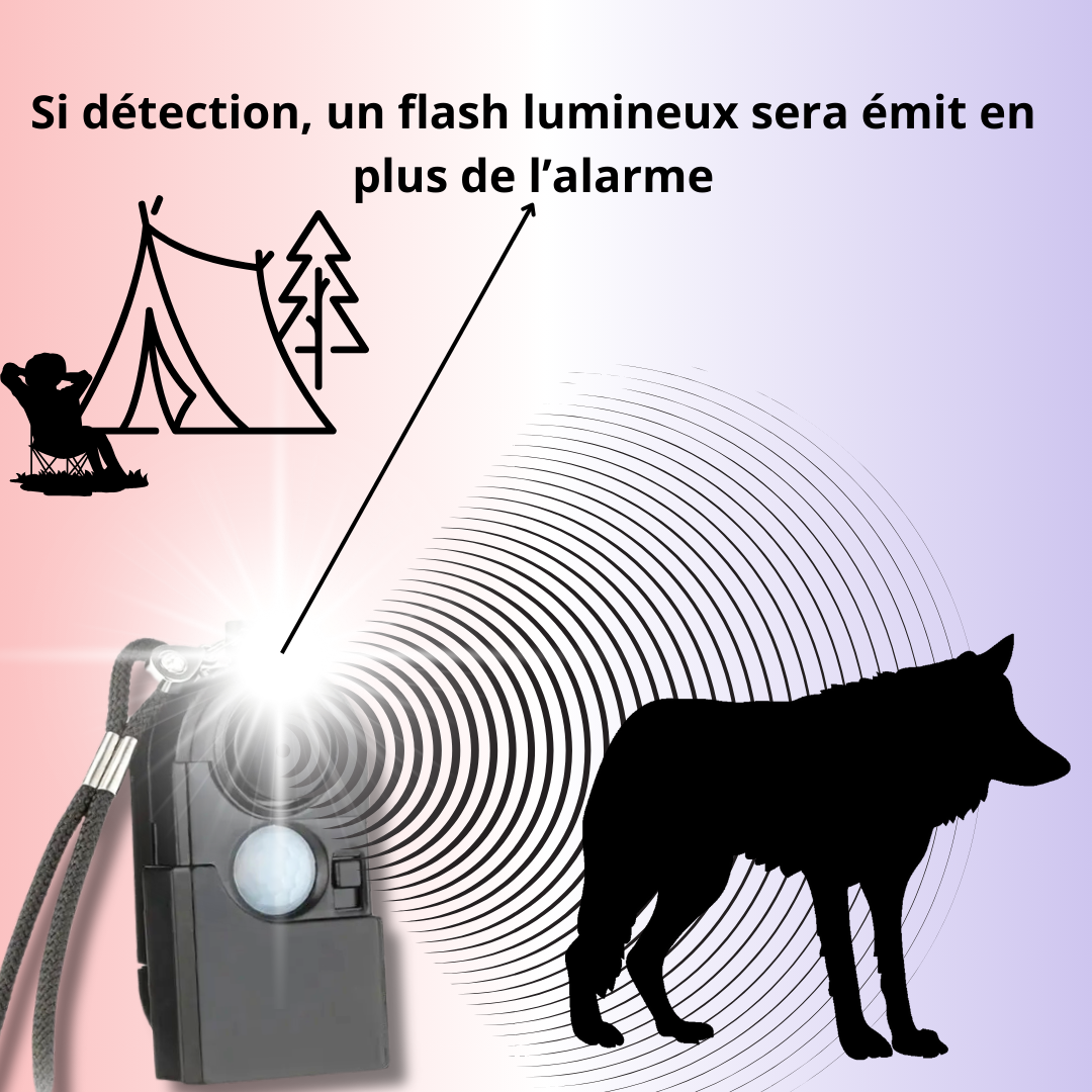 Alarme de Sécurité Portable 120dB Kerui avec Détecteur de Mouvement PIR et Lumière LED SOS - Idéal pour Maison, Voyage et Protection Personnelle